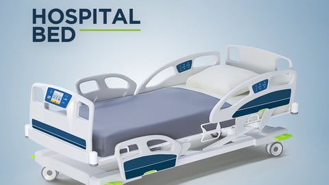 Modern hospital bed 3D model