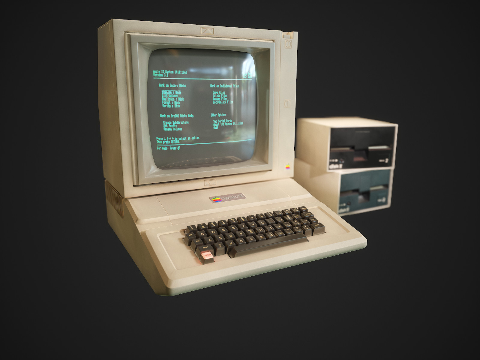 ArtStation - Apple II computer - PBR Game Ready model VR-AR Low-poly ...