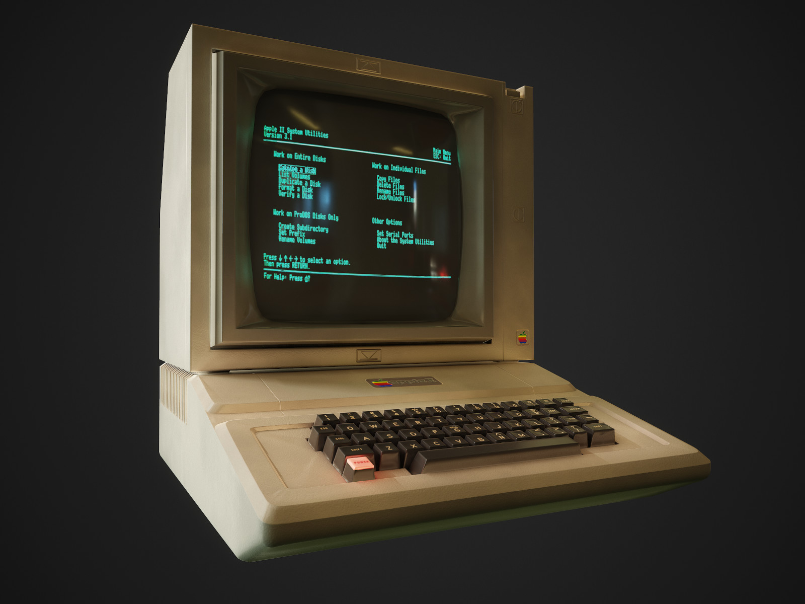 ArtStation - Apple II computer - PBR Game Ready model VR-AR Low-poly ...