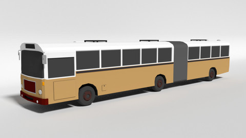 Low Poly Cartoon Retro Bus