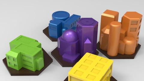 BattleTech 1.25" Hex Stores Buildings (5)