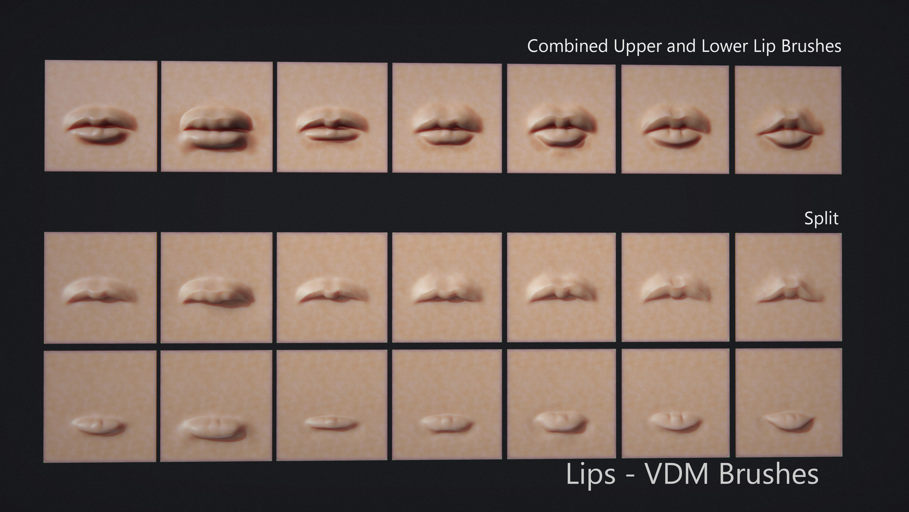 ArtStation Zbrush Mouths and Lips VDM Brushes Brushes