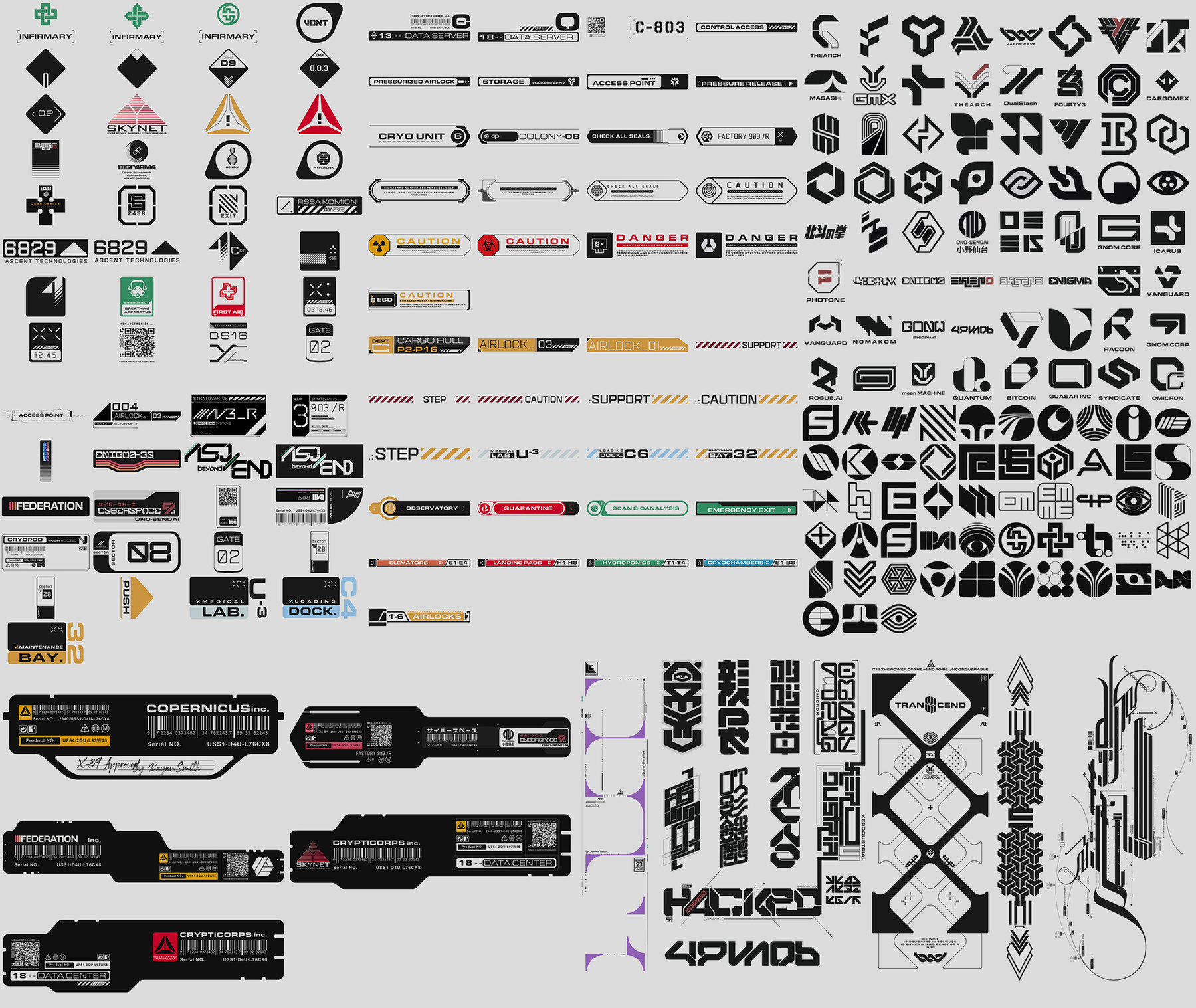 ArtStation 247 Cyberpunk Decals Vol01 Game Assets