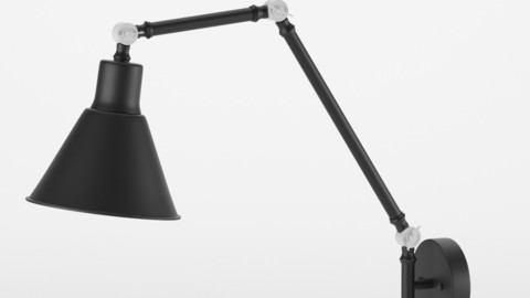 Moder Wray Black and White Plug-In Wall Lamp