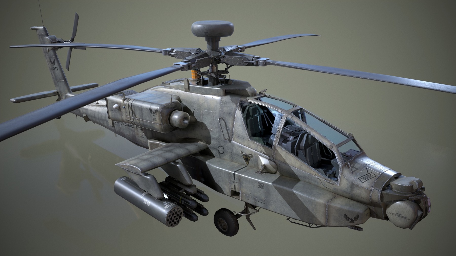 ArtStation AH64D Apache Longbow Helicopter Low Poly Game Assets