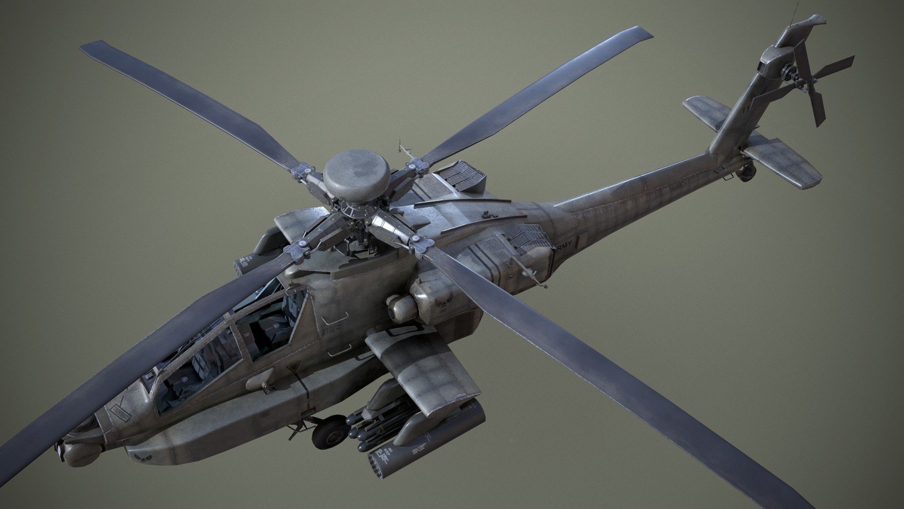 ArtStation - AH-64D Apache Longbow Helicopter - Low Poly | Game Assets