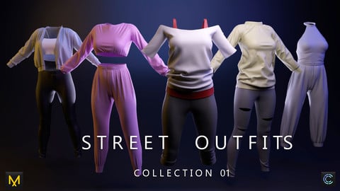 Street outfits Collection 01 Marvelous Designer Patterns