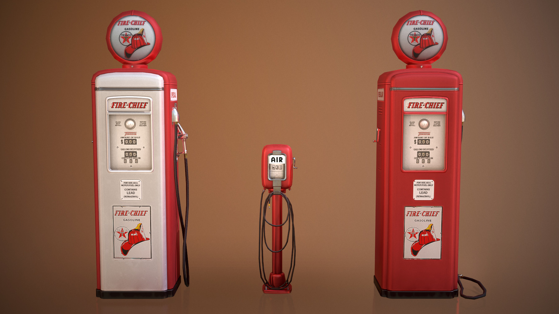 ArtStation - Old Gas And Air Pumps - Low Poly | Game Assets