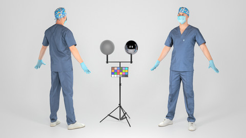 Surgical doctor male ready for animation 112