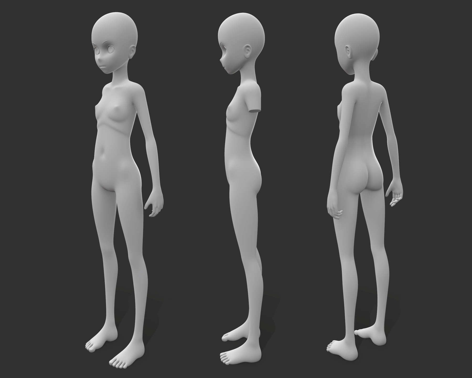 Crystal Dots Anime Female Base Mesh 02