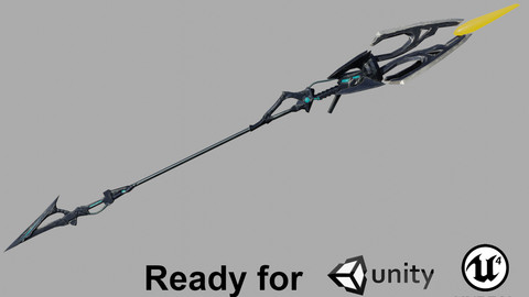 Sci-fi spear Low-poly 3D model