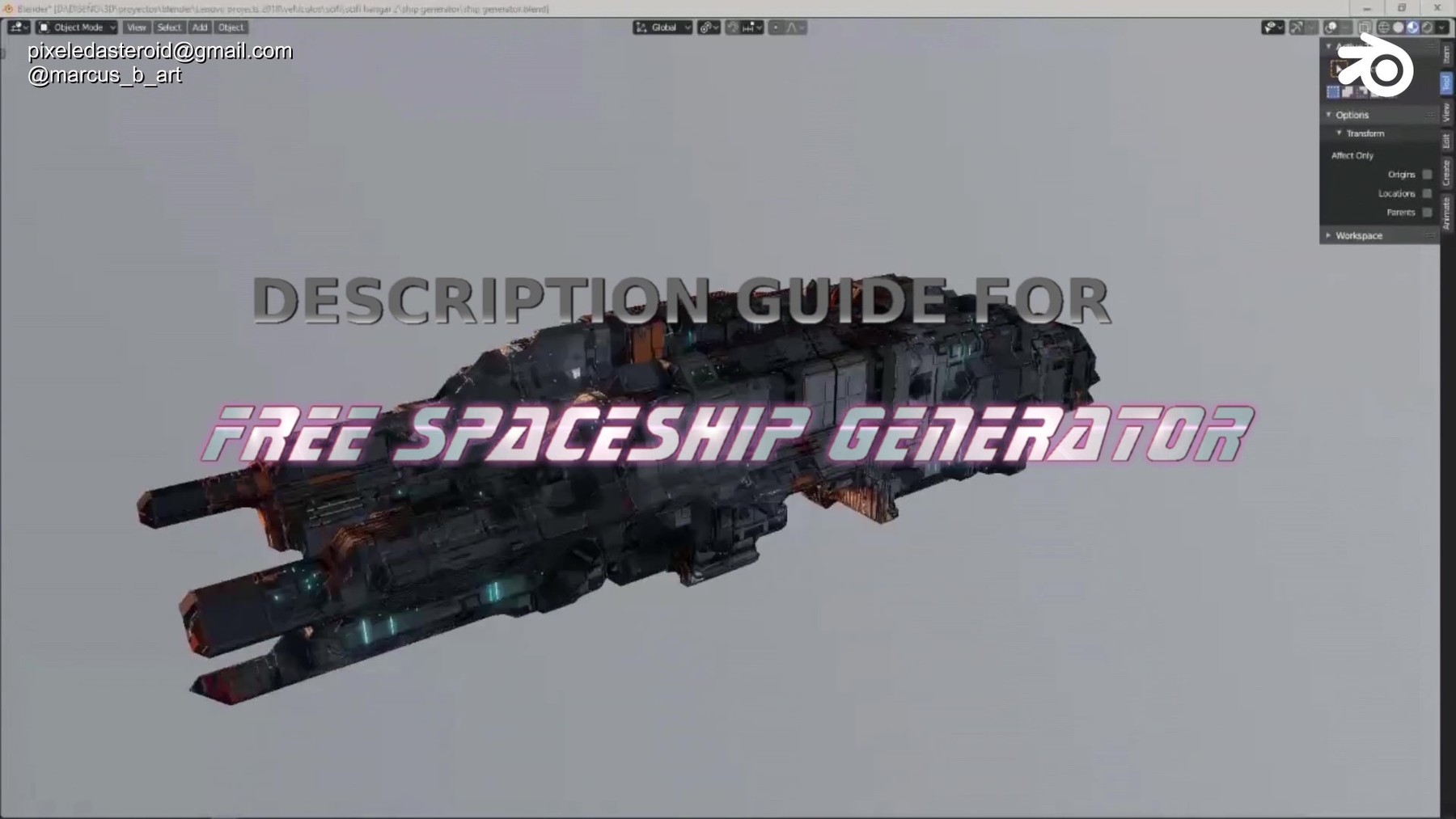 ArtStation - ( Almost ) Free Procedural Spaceship Maker blend file | Game  Assets