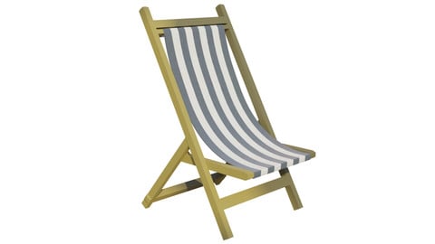 Low Poly Beach Chair w/ Textures (.blend, .obj)