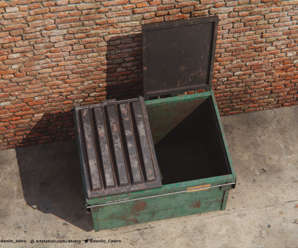 ArtStation - Garbage Container | 3D model | Textures 4k | Resources