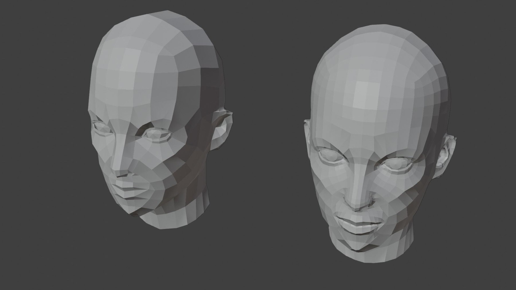 ArtStation - Female Heads Low-poly 3D Model | Game Assets