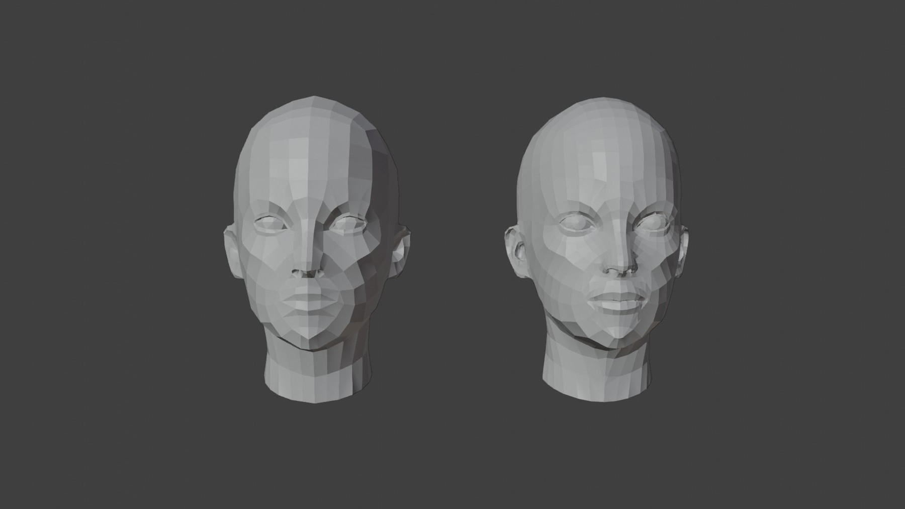 ArtStation - Female Heads Low-poly 3D Model | Game Assets