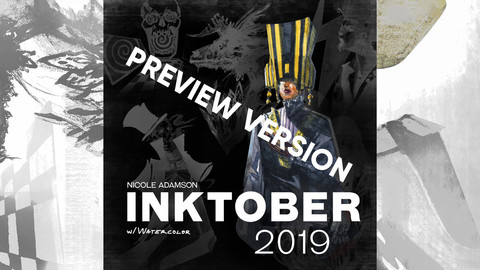 Watercolor Inktober 2019 Free Preview
