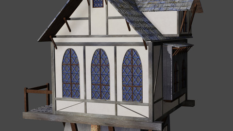Medieval blue house
