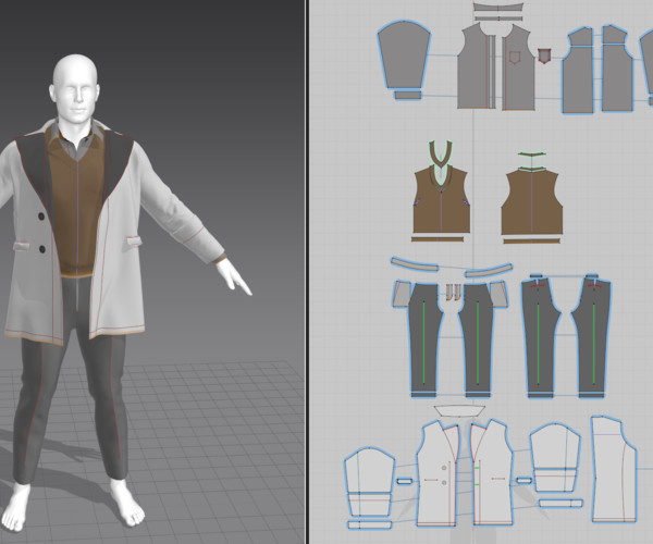 ArtStation - men's coat ，sweater Marvelous Designer, project files ...