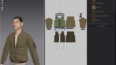 BomberJacket +Marvelous designer+OBj