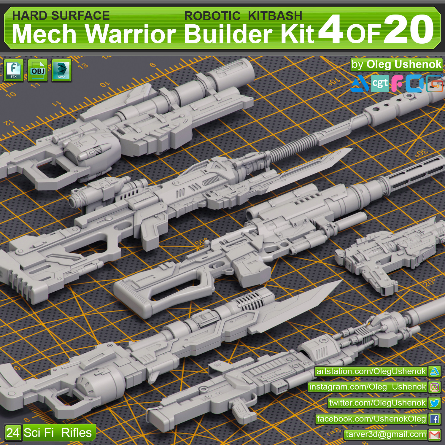 Mech Warrior Hard Surface Kitbash 4 of 20