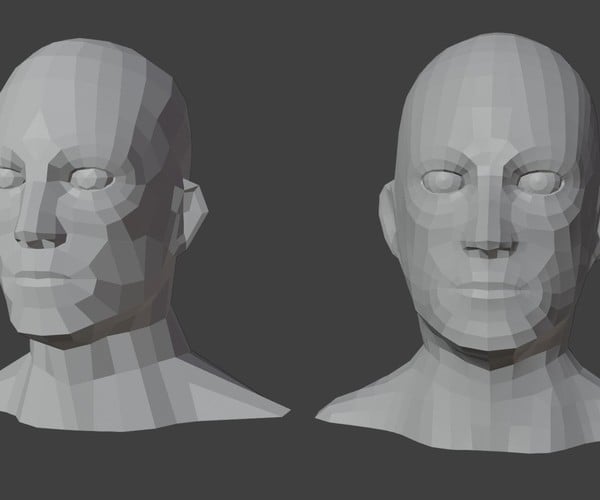 ArtStation - Male Heads Low-poly 3D Model | Game Assets