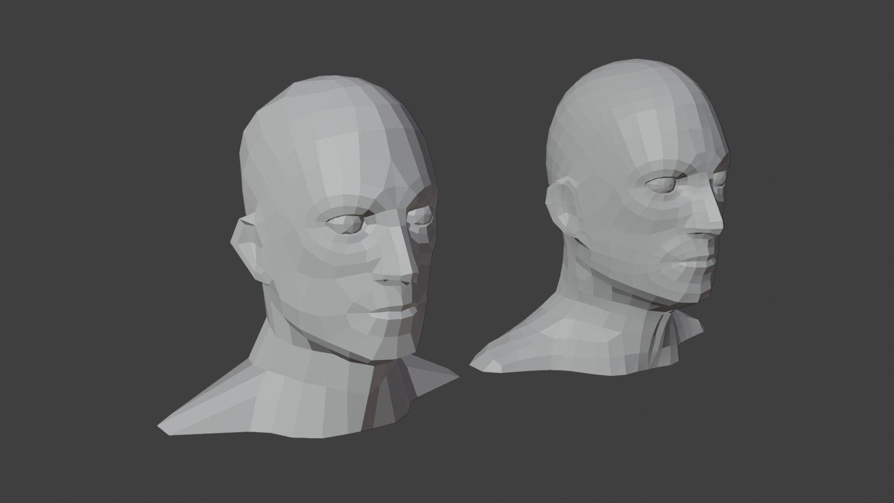 ArtStation - Male Heads Low-poly 3D Model | Game Assets