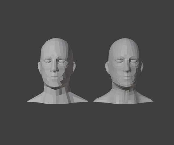 ArtStation - Male Heads Low-poly 3D Model | Game Assets