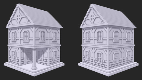 Medieval House 3D (MagicaVoxel)