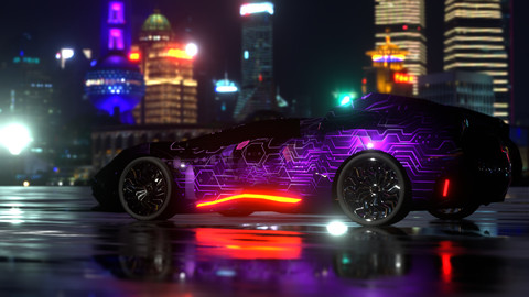 Avax - Cyberpunk car - 5k polygons - TWO  4K textures included