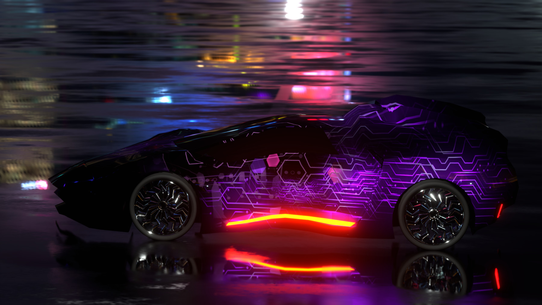 ArtStation Avax Cyberpunk car 5k polygons TWO 4K textures