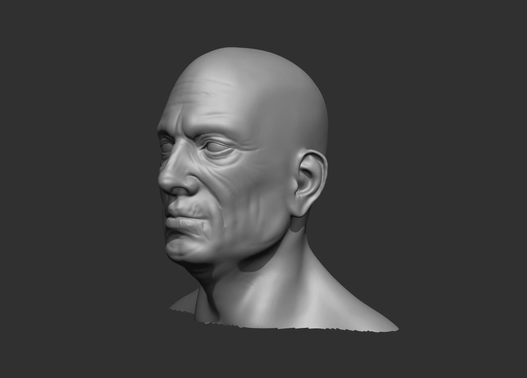 ArtStation - Old Male Head Realistic Base Mesh 3D Model | Game Assets