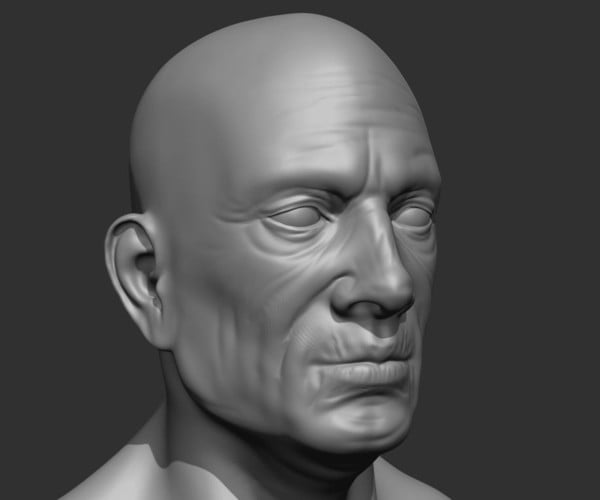 Artstation - Old Male Head Realistic Base Mesh 3d Model 