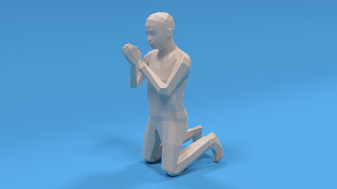 Low Poly Kid Praying