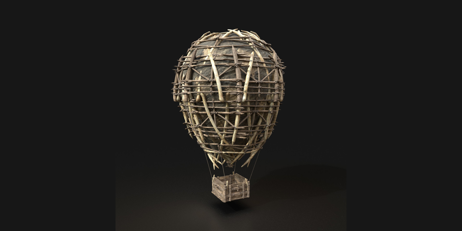 Enterables - AAA NEXTGEN Medieval War Balloon Airship Primal Wooden Machine