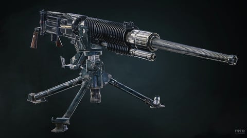 Type 92 Heavy Machine Gun - Game Ready