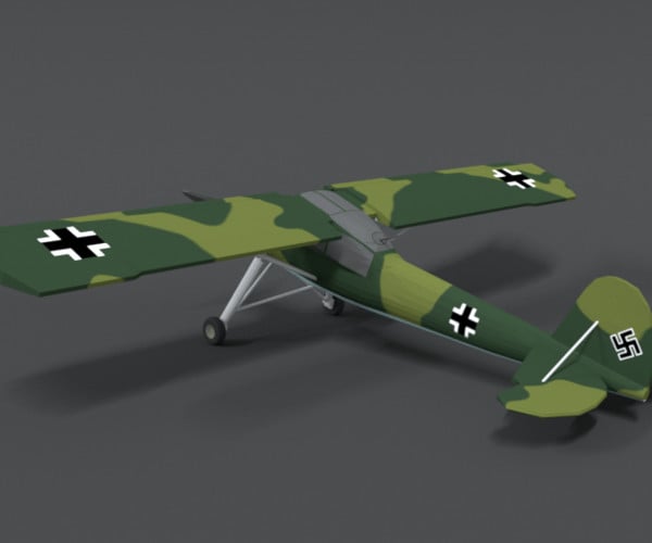 ArtStation - Low Poly Cartoon Fieseler Fi 156 Storch WWII Airplane ...