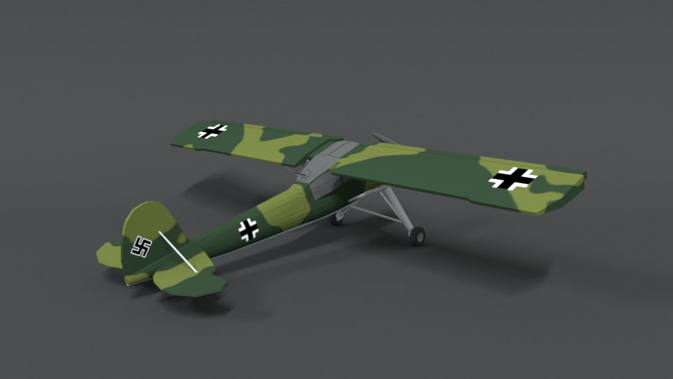 ArtStation - Low Poly Cartoon Fieseler Fi 156 Storch WWII Airplane ...