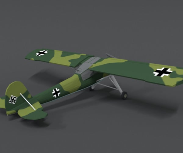 ArtStation - Low Poly Cartoon Fieseler Fi 156 Storch WWII Airplane ...