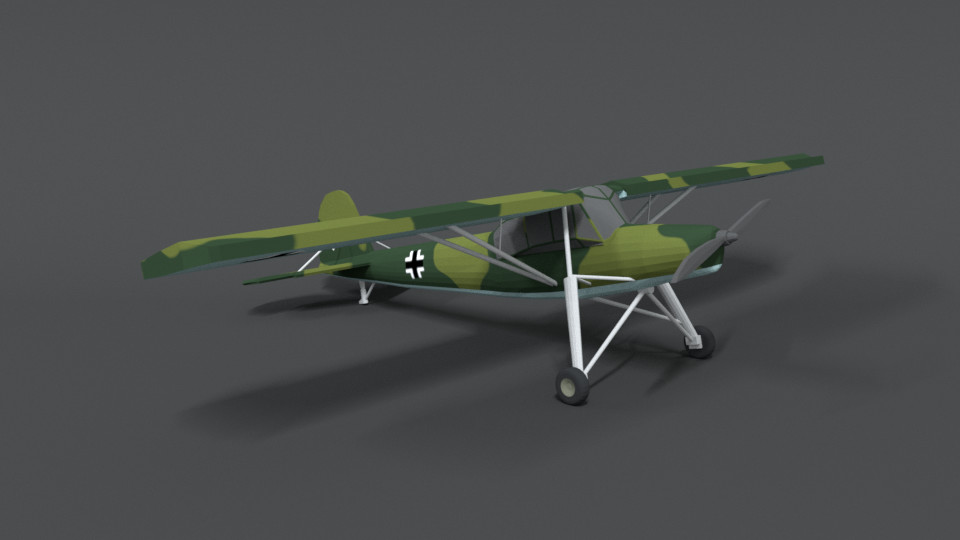 ArtStation - Low Poly Cartoon Fieseler Fi 156 Storch WWII Airplane ...