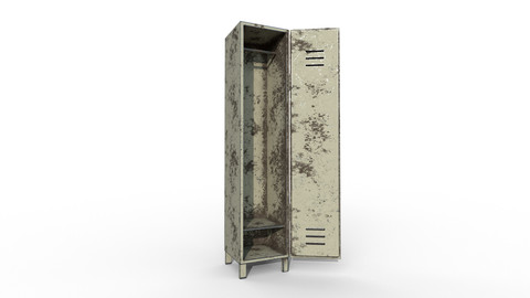 Dirty Steel Locker Low-poly PBR FREE