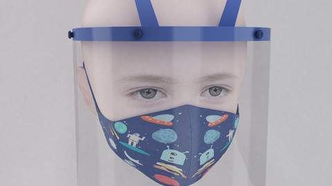 Medical face shield and mask for kids