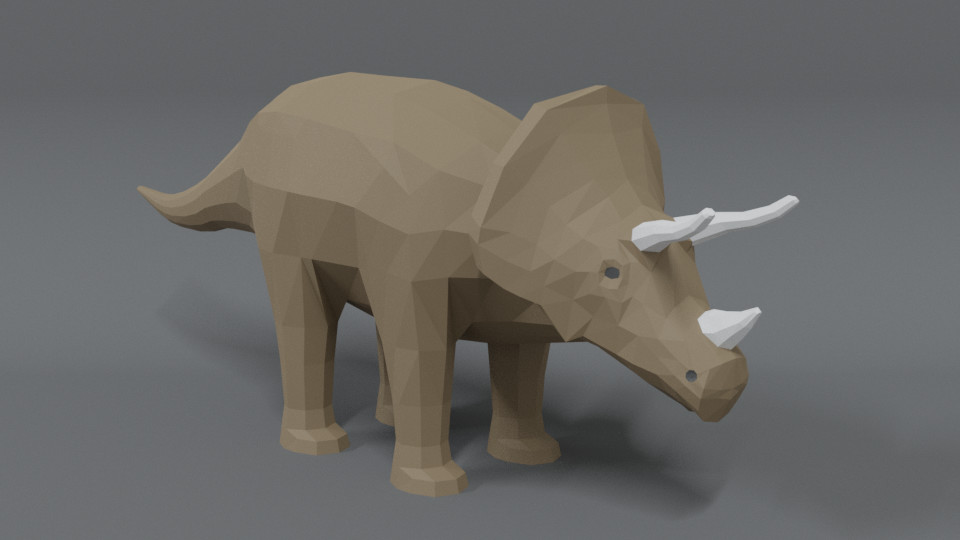 ArtStation - Low Poly Cartoon Triceratops Dinosaur | Resources