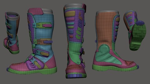 Dirt Bike Boot - 3d scan retopo Zbrush File