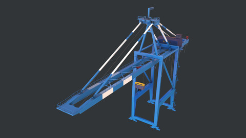 PBR Quayside Container Crane Version 1 - Blue White