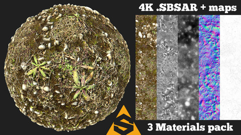 Mossy Forest Ground Material Pack