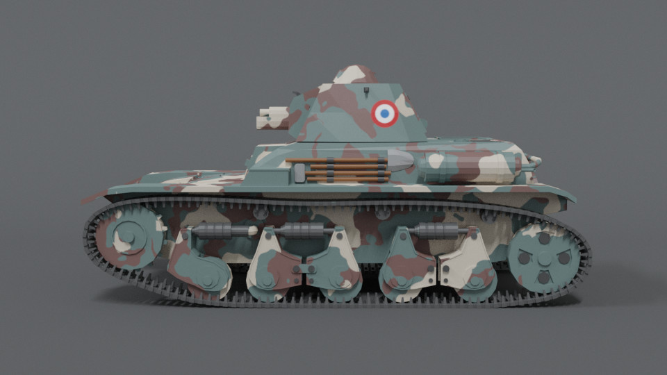 ArtStation - Low Poly Cartoon Renault R35 Tank | Resources