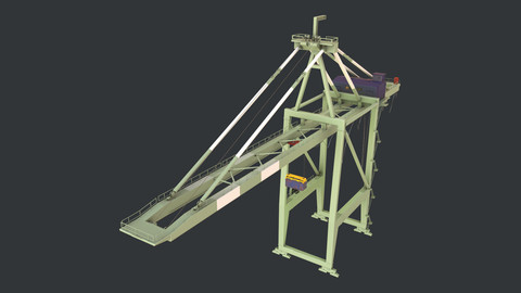 PBR Quayside Container Crane Version 1- Green White