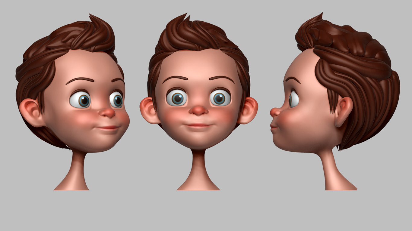 3D Stylized Cartoon Faces Set (1) Zbrush Tools Files.