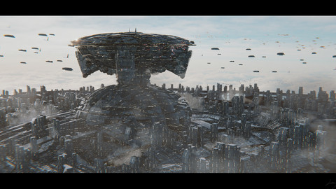 blender air scifi city